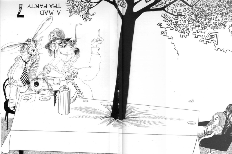 Illustration for article titled Ralph Steadman's artwork for Alice in Wonderland takes you to Gonzoland